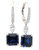 Crislu Cushion Cut Faux Sapphire Drop Earrings - Blue