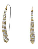 Michael Kors Gold Tone With Clear Pave Statement Drop Earrings - Gold