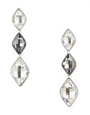 Swarovski Rounded Diamond Teardrop Earrings - silver