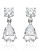Crislu 8.00 cttw Round Stud and Pear Shaped Cubic Zirconia Drop Earrings - SILVER
