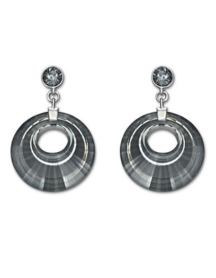 Swarovski Turn Pierced Earrings - Silver