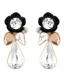 Swarovski Bouquet Pierced Earrings - Rose Gold