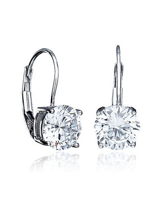 Crislu 2.00 cttw Brilliant Cut Cubic Zirconia Stud with Lever Back - Silver