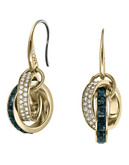 Michael Kors Gold Tone, Clear Pave And Montana Baguette Link Charm Drop Earrings - Gold