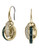 Michael Kors Gold Tone, Clear Pave And Montana Baguette Link Charm Drop Earrings - Gold