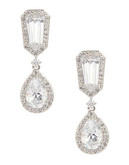 Nadri Inspired Cubic Zirconia Drop Earrings - Silver