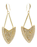 Kara Ross Gold Plated Crystal Drop Earring - Gold