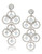 Carolee Holiday Cocktails Dramatic Open Work Pierced Earrings Silver Tone Crystal Drop Earring - Silver