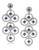 Carolee Gems and Tonic Dramatic Open Work Pierced Earrings Silver Tone Crystal Drop Earring - Grey