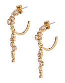 Nadri Scatter Stone Drop Hoop Earrings - Gold