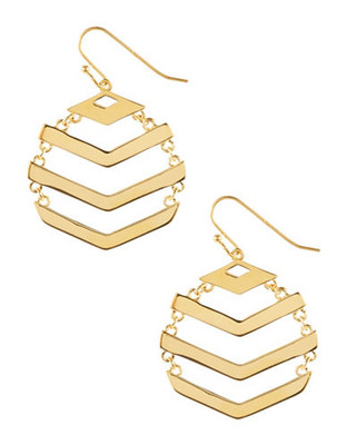 Trina Turk Flex Chevron Drop Earrings - Gold