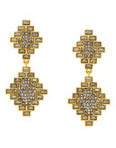 Vince Camuto Glam Punk Gold Plated Base Metal Glass 2 Part Baguette Drop Earring Earring - Gold
