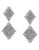 Vince Camuto Glam Punk Silver Light Rhodium Plated Base Metal Glass 2 Part Baguette Drop Earring - Silver