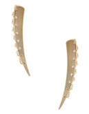 Rachel Zoe Stitches Linear Post Gold Plated  Drop Earring - Gold