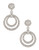 Nadri Cubic Zirconia Double Circle Drop Earrings - silver