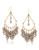 Carolee Champagne Bubbles Cluster Chandelier Pierced Earrings Gold Tone Crystal Drop Earring - Silver