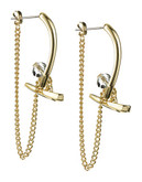 Kara Ross Toggle Chain Teardrop Earrings - Gold