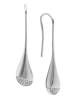Skagen Denmark Sofie Crystal Silver Tone Stainless Steel Earrings - Silver - 8