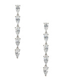 Nadri 5 Stone Linear Drop Earrings - Silver