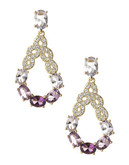 Nadri Coloured Stone Drop Earrings - Gold