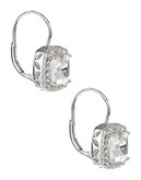 Nadri Faceted Pave Square Earrings - Silver