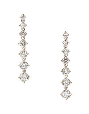 Nadri Graduated Cubic Zirconia Drop Earrings - Silver