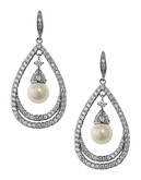 Carolee Pave Teardrop Earrings - silver