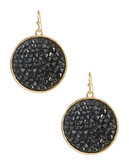 A.B.S. By Allen Schwartz Framed Faceted Stone Drop Earrings - Black