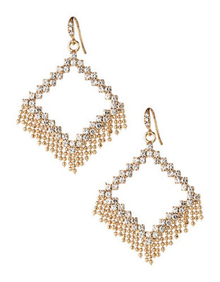 A.B.S. By Allen Schwartz Diamond Fringe Drop Earrings - Gold
