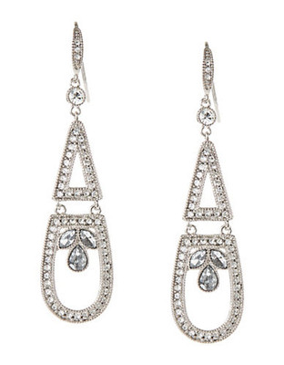 Carolee Elongated Tear Drop Earrings - silver