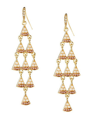 Carolee Chandelier Triangle Earrings - gold