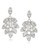Carolee Holiday Cocktails Navette Chandelier Pierced Earrings Silver Tone Crystal Drop Earring - Silver