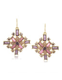 Carolee Modern Rosé Baguette Drop Pierced Earrings Gold Tone Crystal Drop Earring - Pink