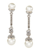 Nadri Sway Pearl Small Drop Earrings - Grey