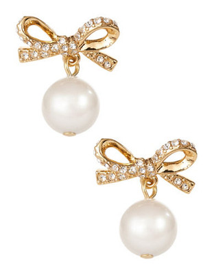 Kate Spade New York Skinny Mini Faux Pearl Drop Earrings - Cream