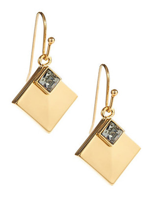 Trina Turk Square Stone Drop Earrings - Black