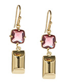 Trina Turk Stone and Bar Double Drop Earrings - Berry