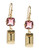 Trina Turk Stone and Bar Double Drop Earrings - Berry