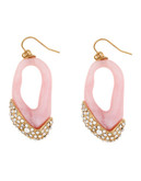 Kara Ross Organic Resin Outline Earrings - Pink