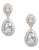 Carolee Pave Crystal Double Drop Earring - Silver