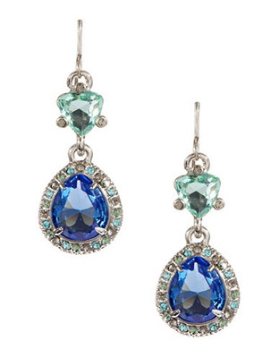 Carolee Nassau Nights Double Drop Pierced Earrings - Blue