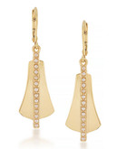 Carolee Sculpture Garden Geometric Drop Pierced Earrings Gold Tone Plastic Drop Earring - Gold