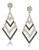 Carolee Deco Nights Chandelier Pierced Earrings Silver Tone Crystal Chandelier Earring - Silver
