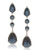 Carolee Aphrodite Blue Linear Drop Pierced Earrings Silver Tone Crystal Drop Earring - Blue