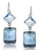 Carolee Dark Star Blue Double Drop Pierced Earrings - Blue