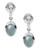 Skagen Denmark Blue Sea Glass Stainless Steel Earrings  Silver Tone Dangle Earring - Silver