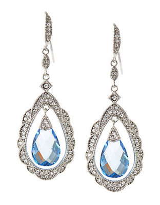 Carolee Teardrop Coloured Stone Earrings - blue