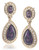 Carolee Simply Amethyst Double Drop Pierced Earrings Gold Tone Crystal Drop Earring - Purple