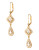 Carolee Golden Dreams Deco Crystal Drop Pierced Earrings Gold Tone Crystal Drop Earring - GOLD