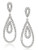 Carolee Holiday Cocktails Double Teardrop Pierced Earrings Silver Tone Crystal Drop Earring - Silver